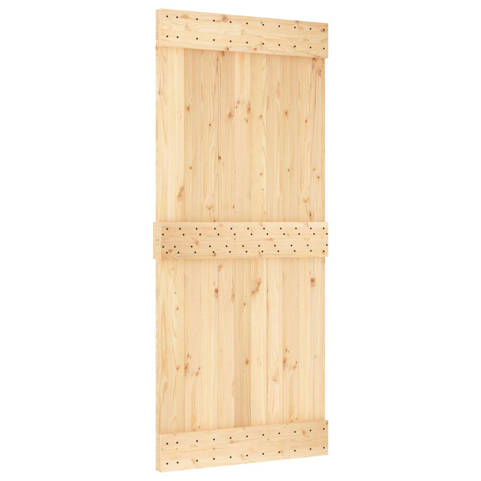 Συρόμενη Πόρτα Φυσικό και Μαύρο 90 x 210 cm - Pakobazaar