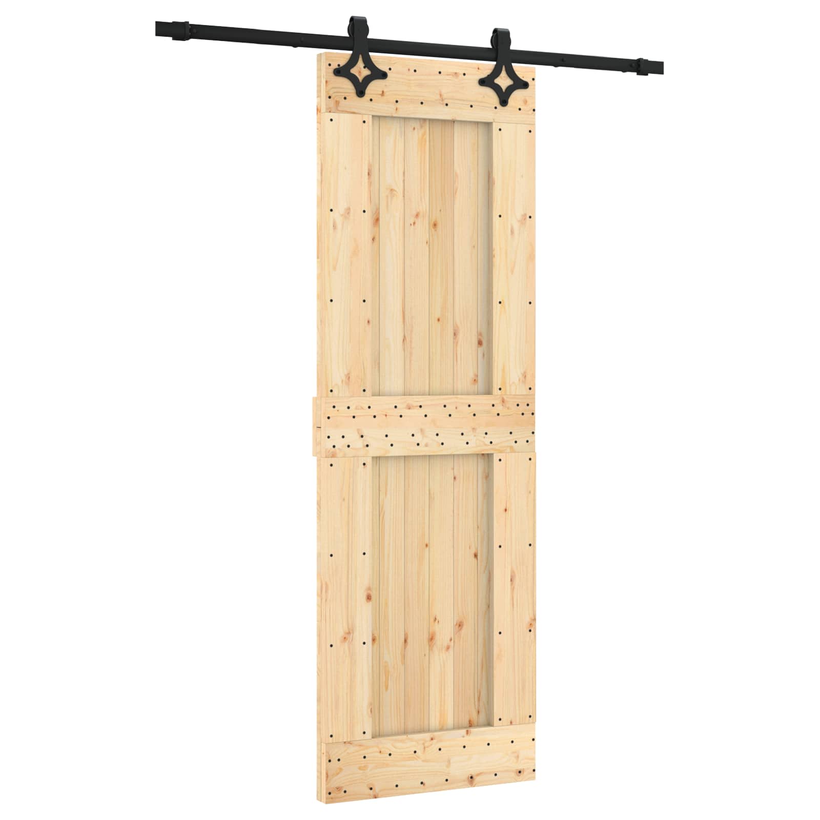 Συρόμενη Πόρτα Φυσικό και Μαύρο 70 x 210 cm