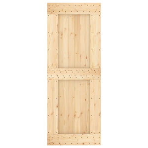 Συρόμενη Πόρτα Φυσικό και Μαύρο 80 x 210 cm