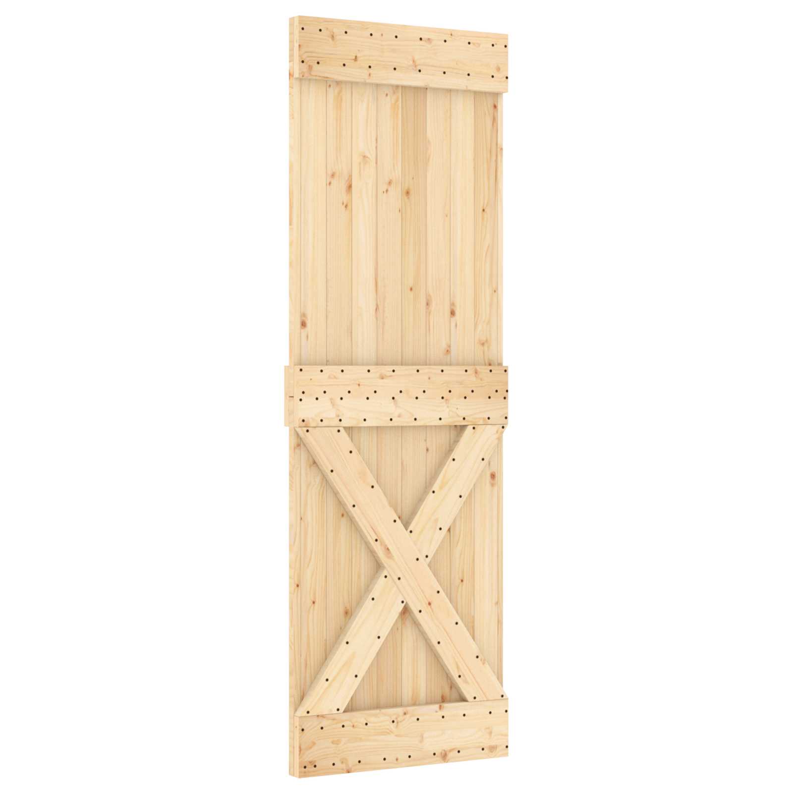 Συρόμενη Πόρτα Φυσικό και Μαύρο 70 x 210 cm