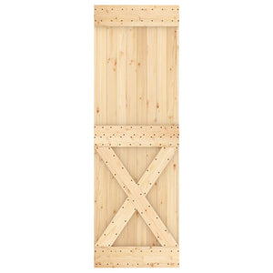 Συρόμενη Πόρτα Φυσικό και Μαύρο 70 x 210 cm
