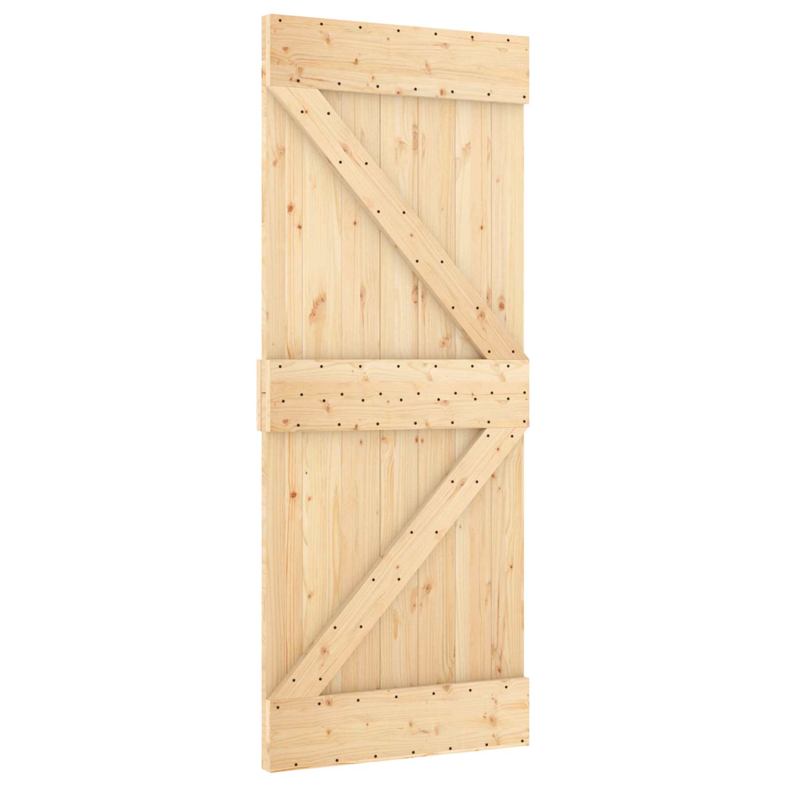 Συρόμενη Πόρτα Φυσικό και Μαύρο 85 x 210 cm - Pakobazaar