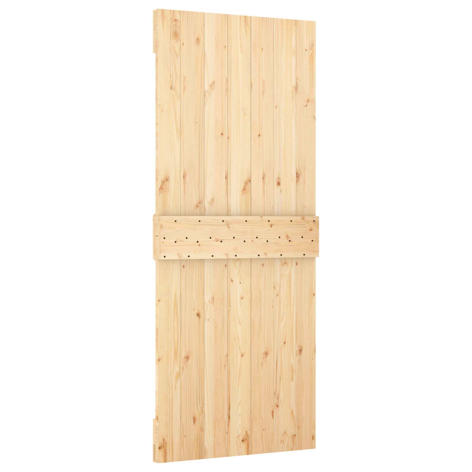 Συρόμενη Πόρτα Φυσικό και Μαύρο 85 x 210 cm - Pakobazaar
