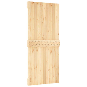 Συρόμενη Πόρτα Φυσικό και Μαύρο 90 x 210 cm - Pakobazaar