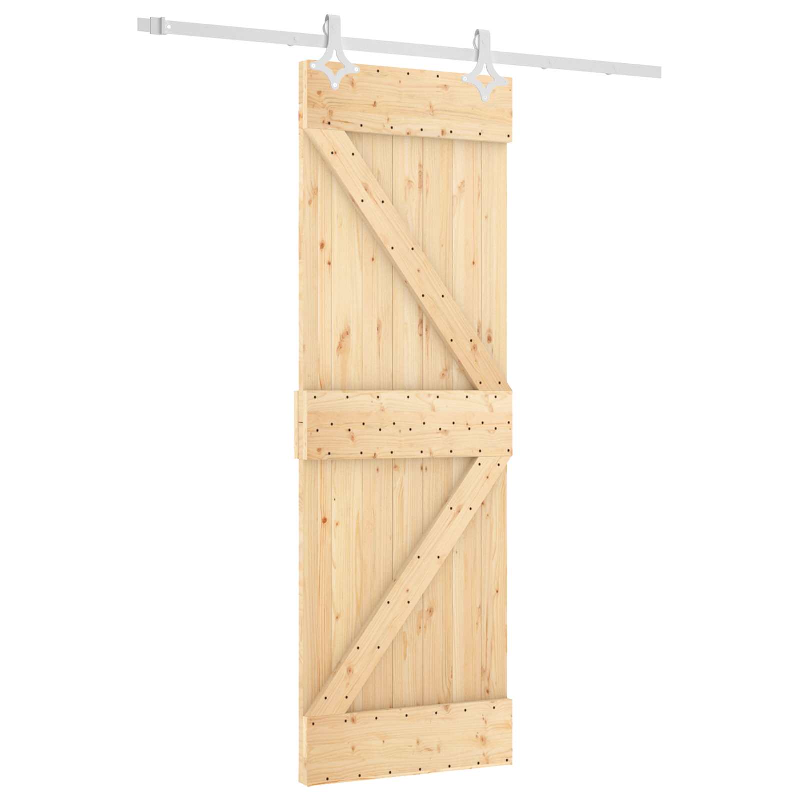 Συρόμενη Πόρτα Φυσικό και Λευκό 70 x 210 cm - Pakobazaar