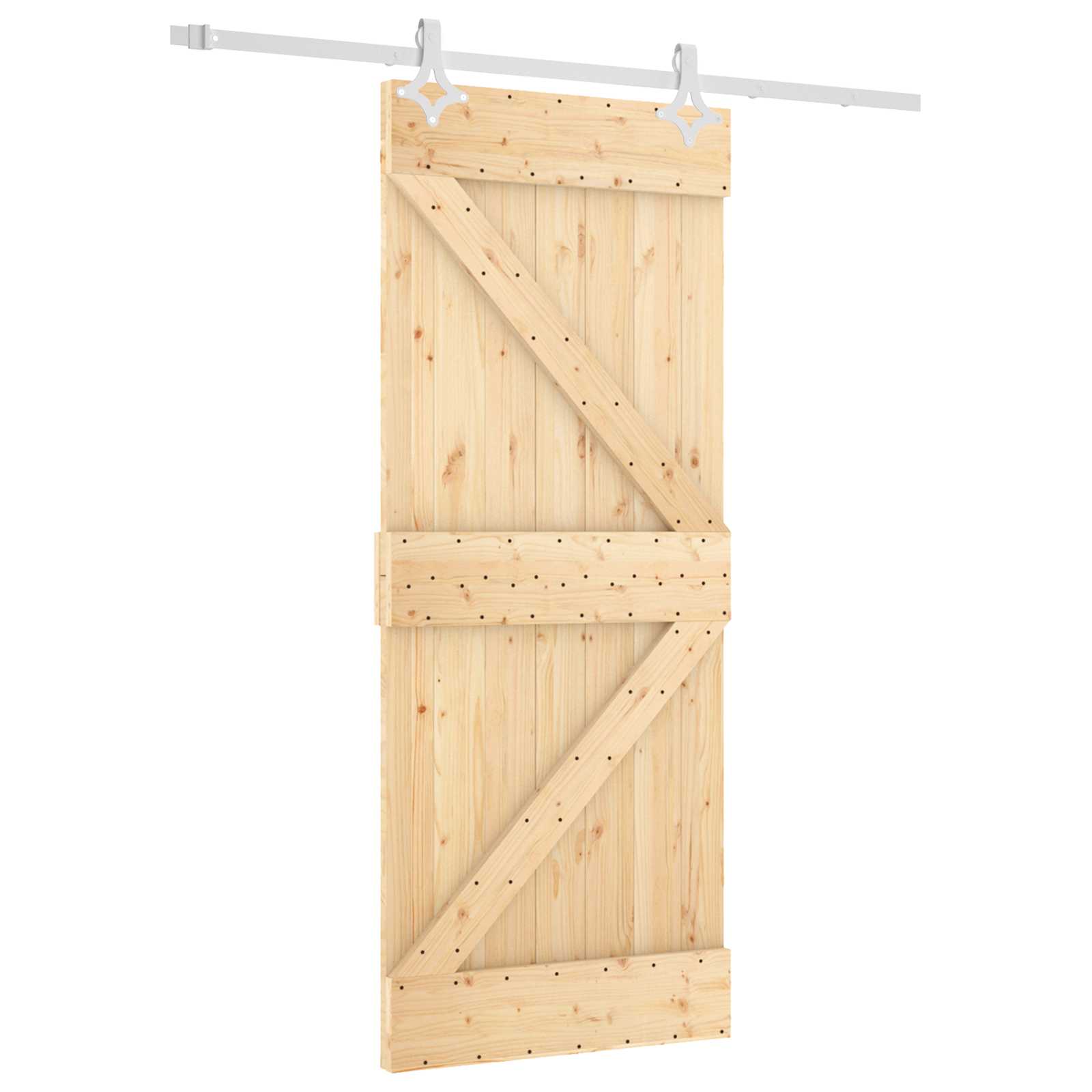 Συρόμενη Πόρτα Φυσικό και Λευκό 85 x 210 cm - Pakobazaar