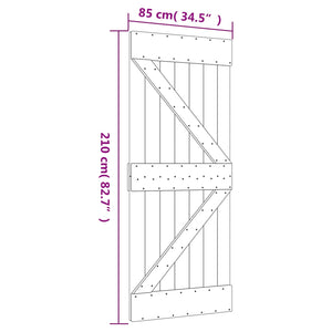 Συρόμενη Πόρτα Φυσικό και Λευκό 85 x 210 cm - Pakobazaar
