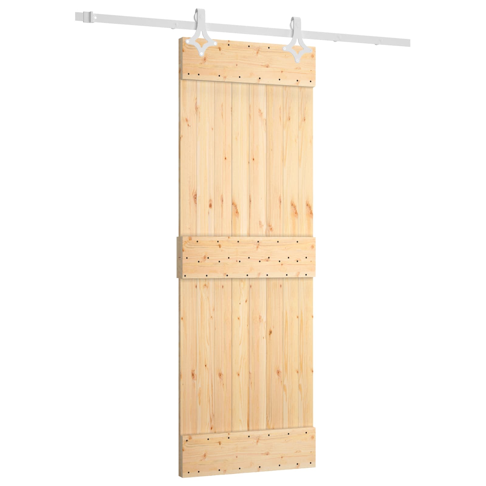 Συρόμενη Πόρτα Φυσικό και Λευκό 70 x 210 cm - Pakobazaar