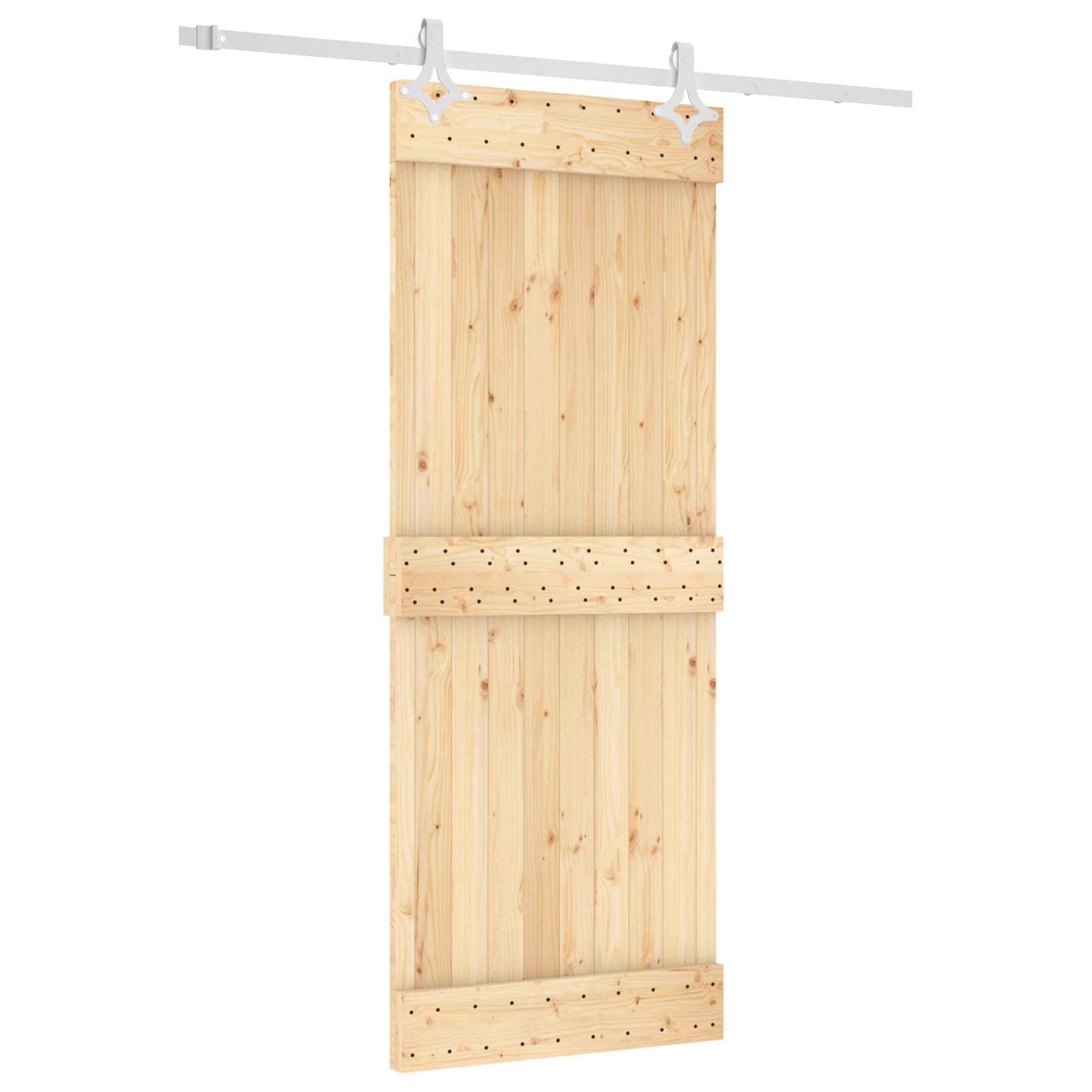 Συρόμενη Πόρτα Φυσικό και Λευκό 80 x 210 cm - Pakobazaar