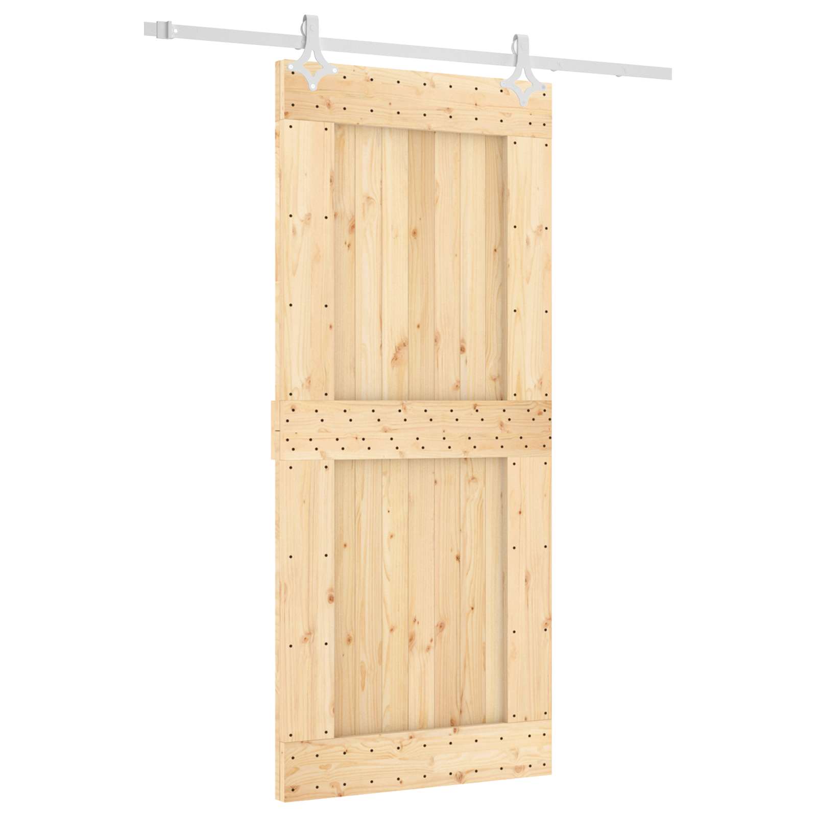 Συρόμενη Πόρτα Φυσικό και Λευκό 90 x 210 cm - Pakobazaar