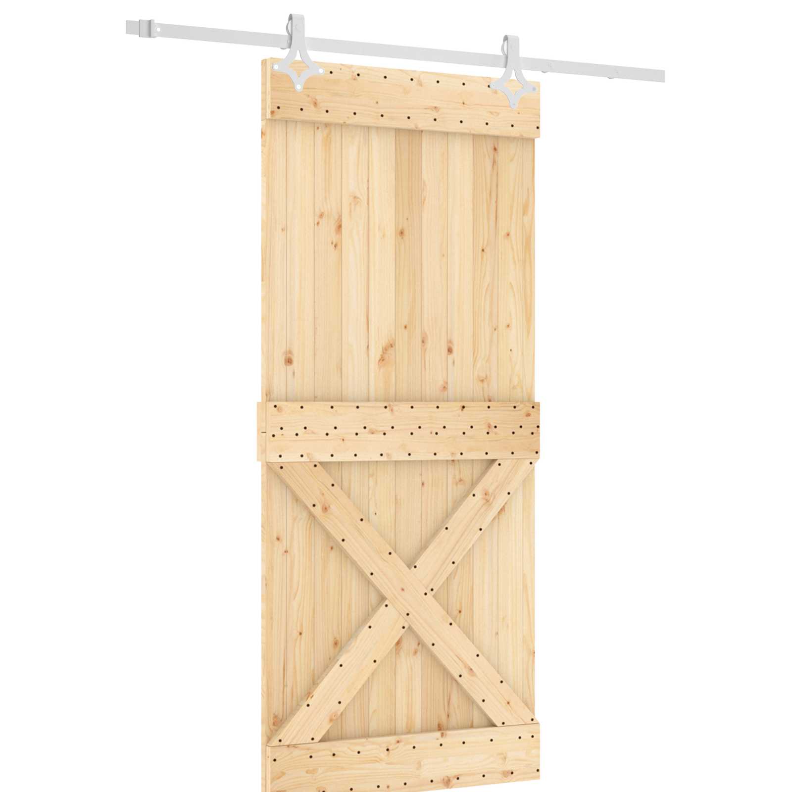 Συρόμενη Πόρτα Φυσικό και Λευκό 90 x 210 cm - Pakobazaar