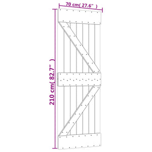 Συρόμενη Πόρτα Φυσικό και Λευκό 70 x 210 cm - Pakobazaar