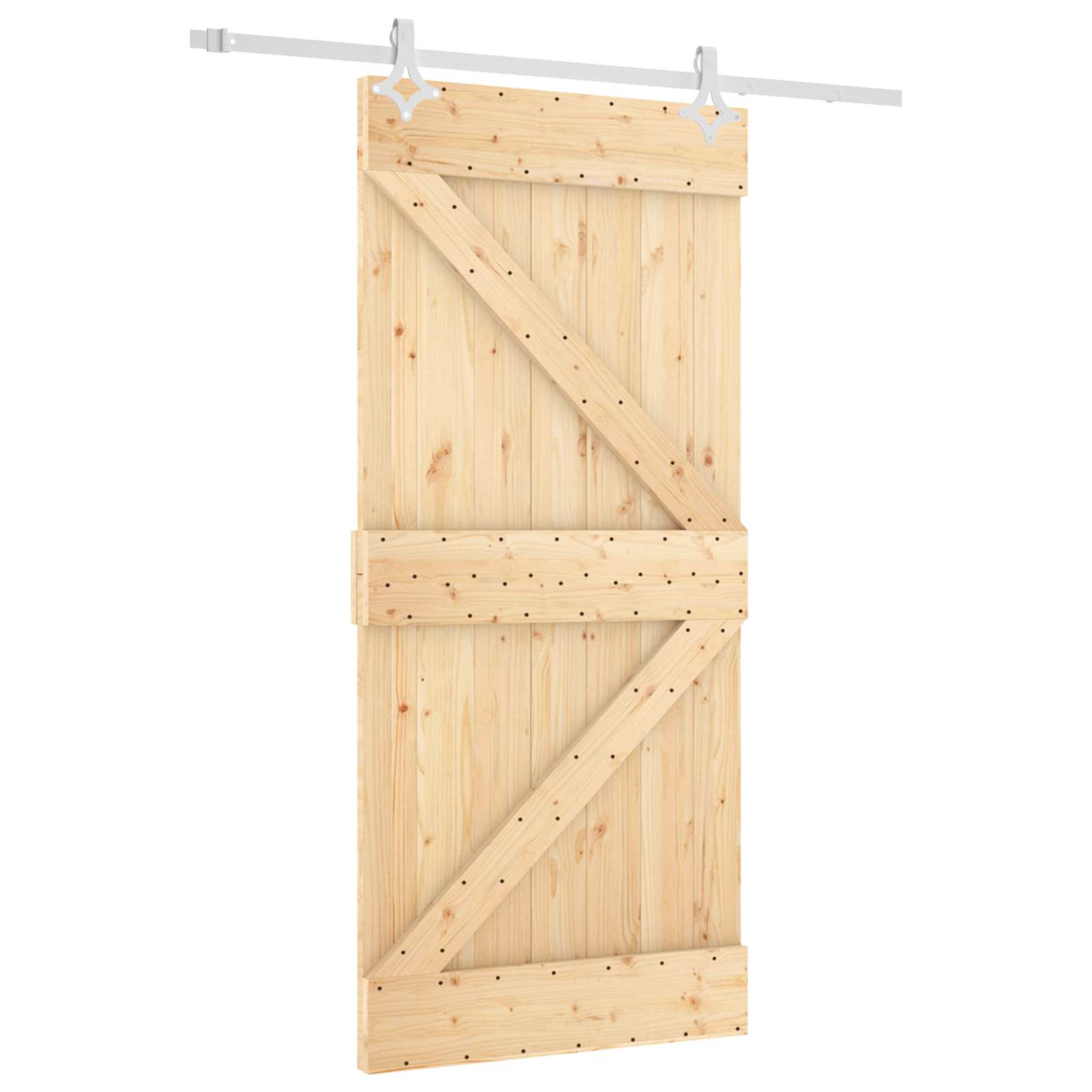 Συρόμενη Πόρτα Φυσικό και Λευκό 95 x 210 cm - Pakobazaar