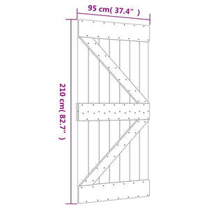 Συρόμενη Πόρτα Φυσικό και Λευκό 95 x 210 cm - Pakobazaar