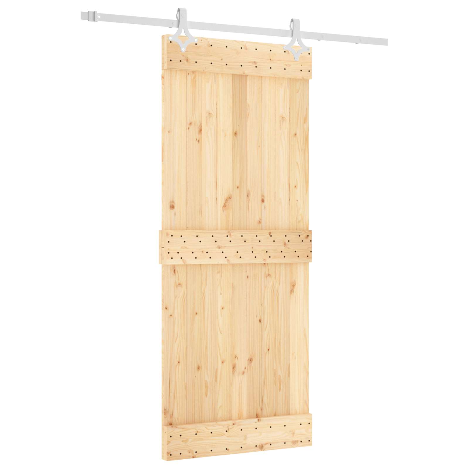 Συρόμενη Πόρτα Φυσικό και Λευκό 85 x 210 cm - Pakobazaar