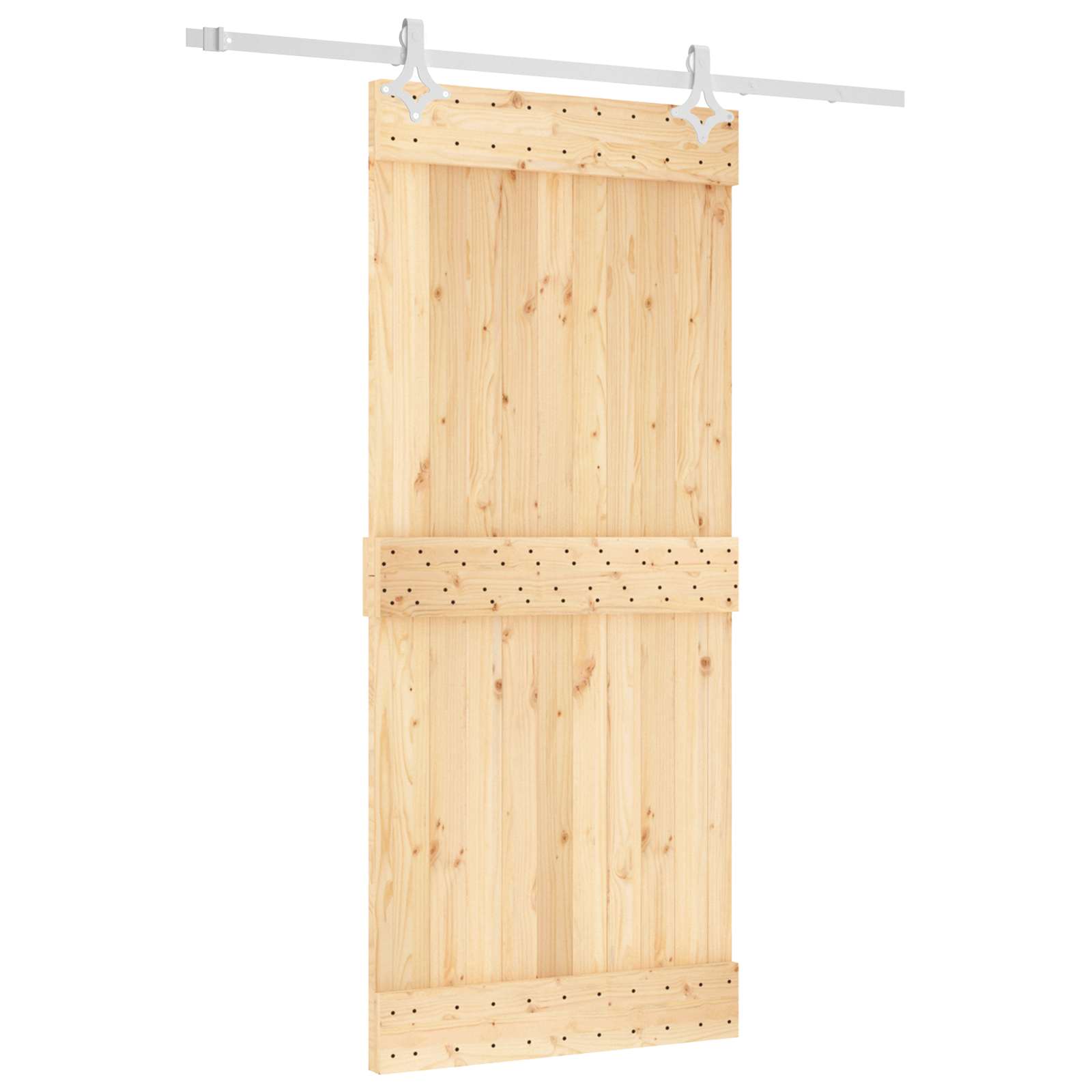 Συρόμενη Πόρτα Φυσικό και Λευκό 90 x 210 cm - Pakobazaar