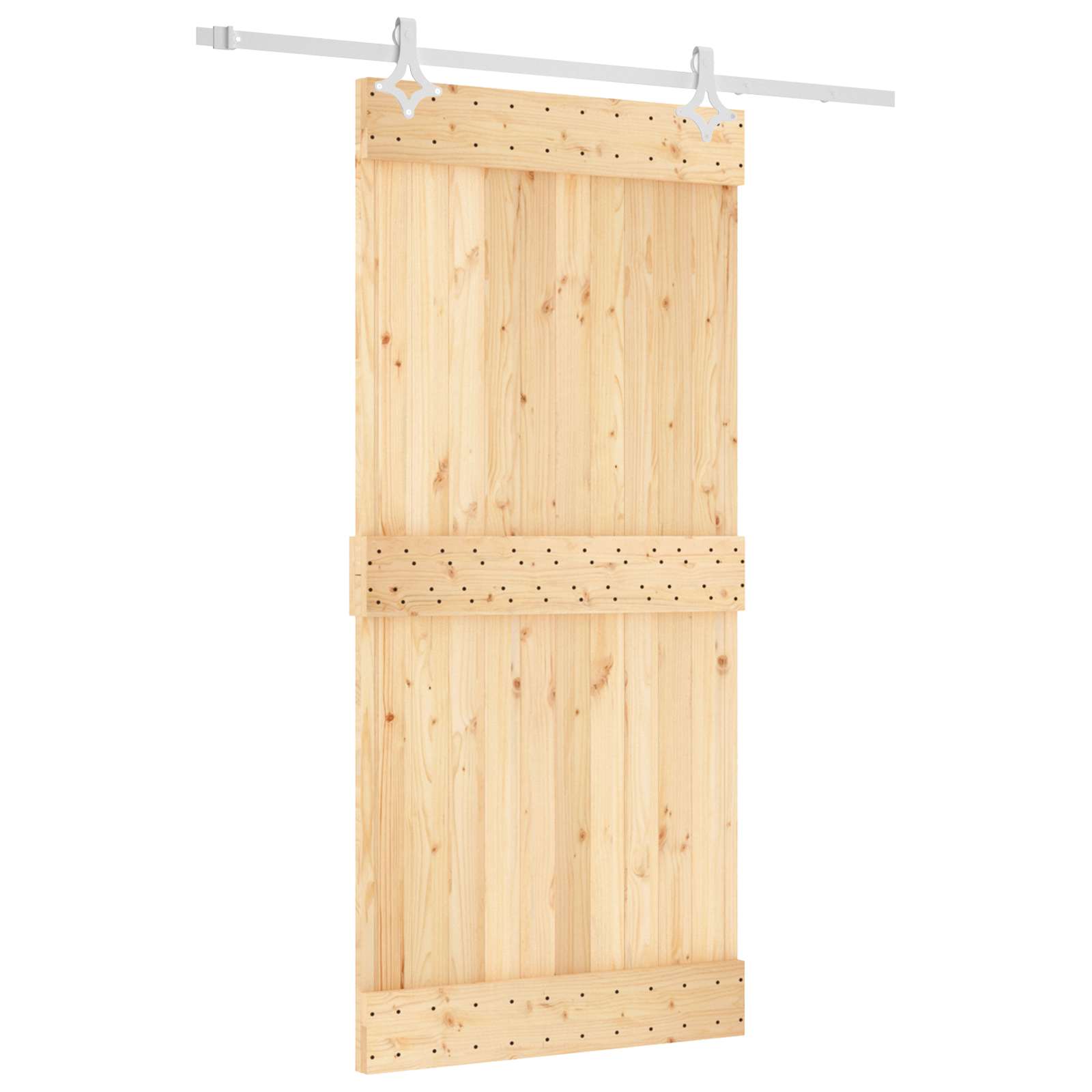 Συρόμενη Πόρτα Φυσικό και Λευκό 95 x 210 cm - Pakobazaar