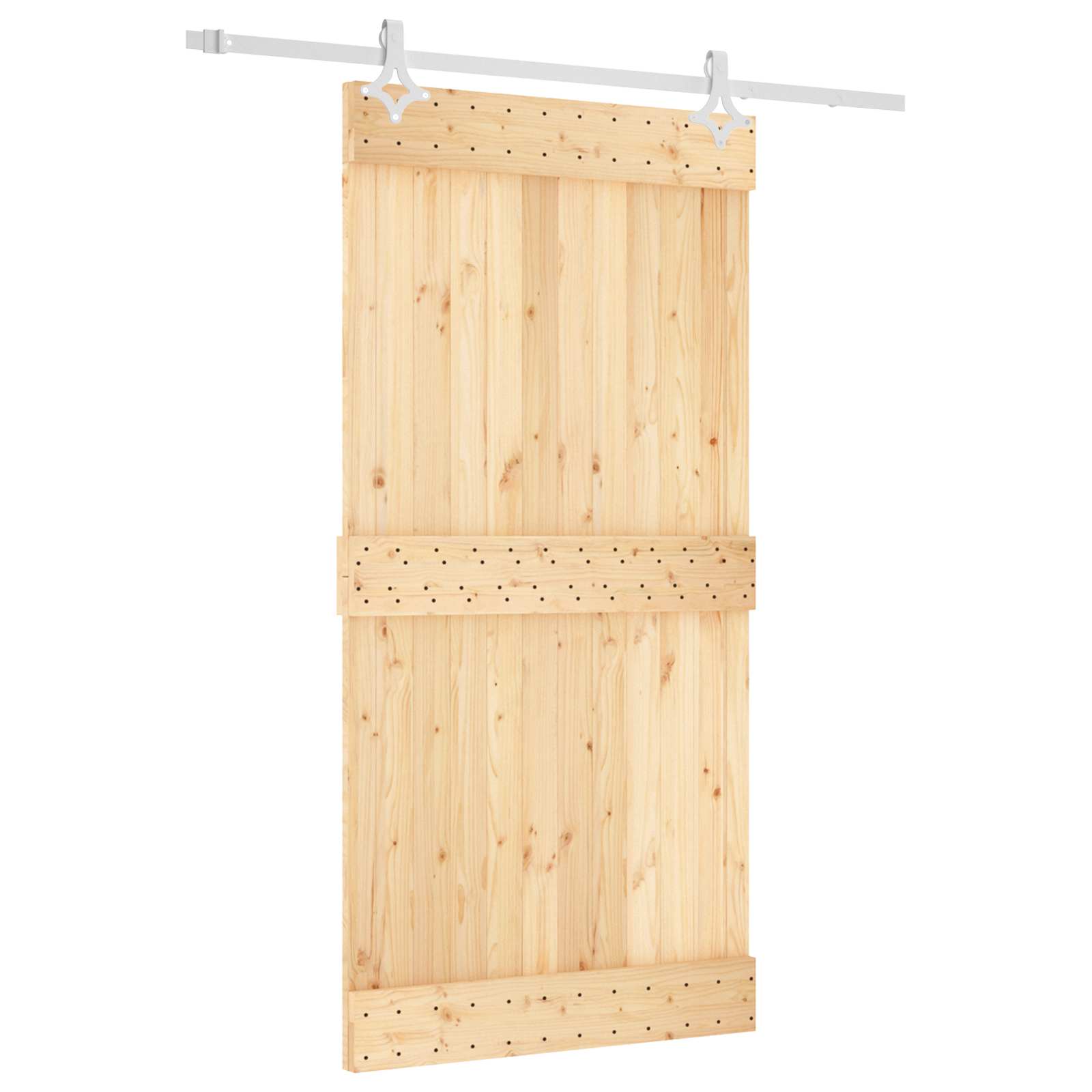 Συρόμενη Πόρτα Φυσικό και Λευκό 100 x 210 cm - Pakobazaar