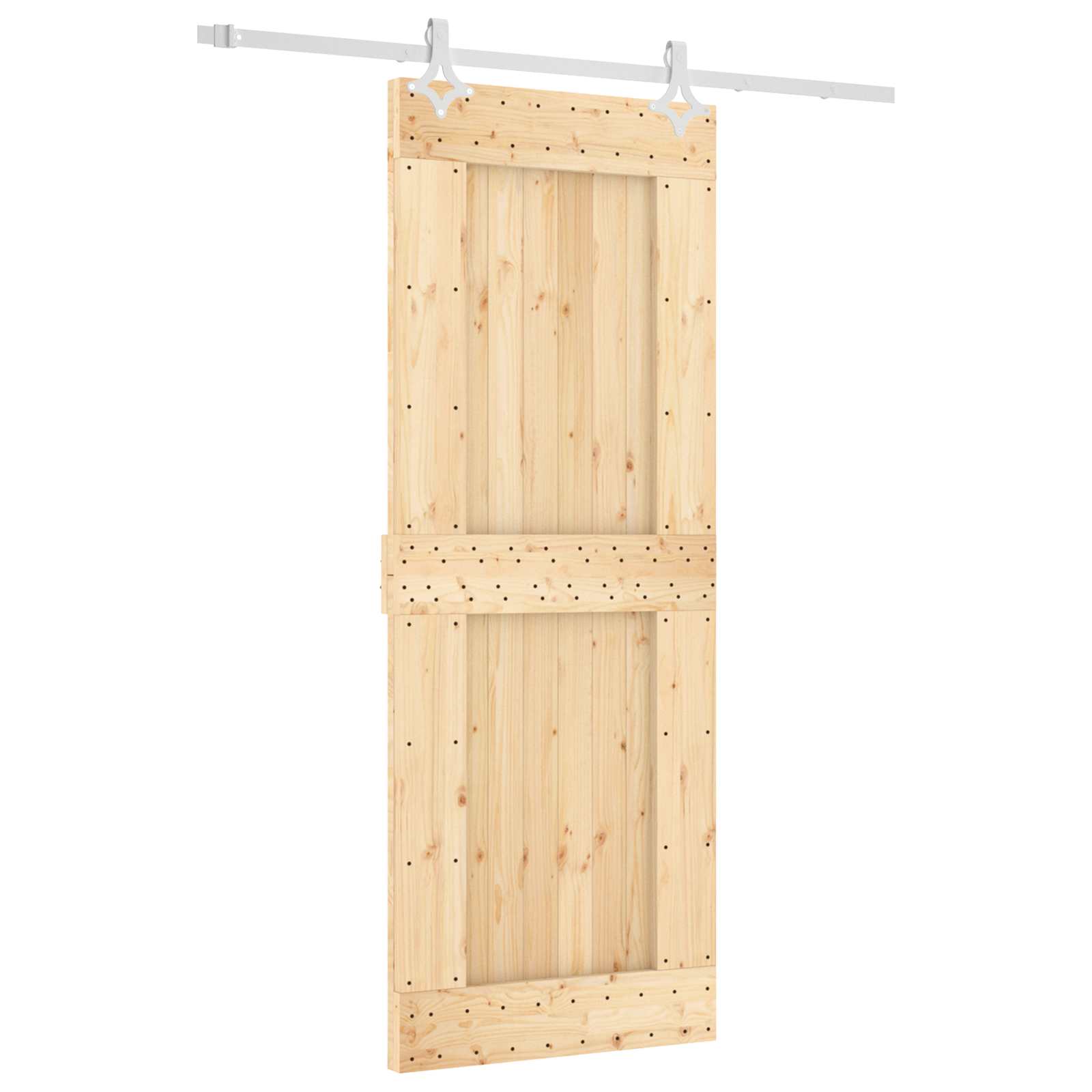 Συρόμενη Πόρτα Φυσικό και Λευκό 80 x 210 cm - Pakobazaar