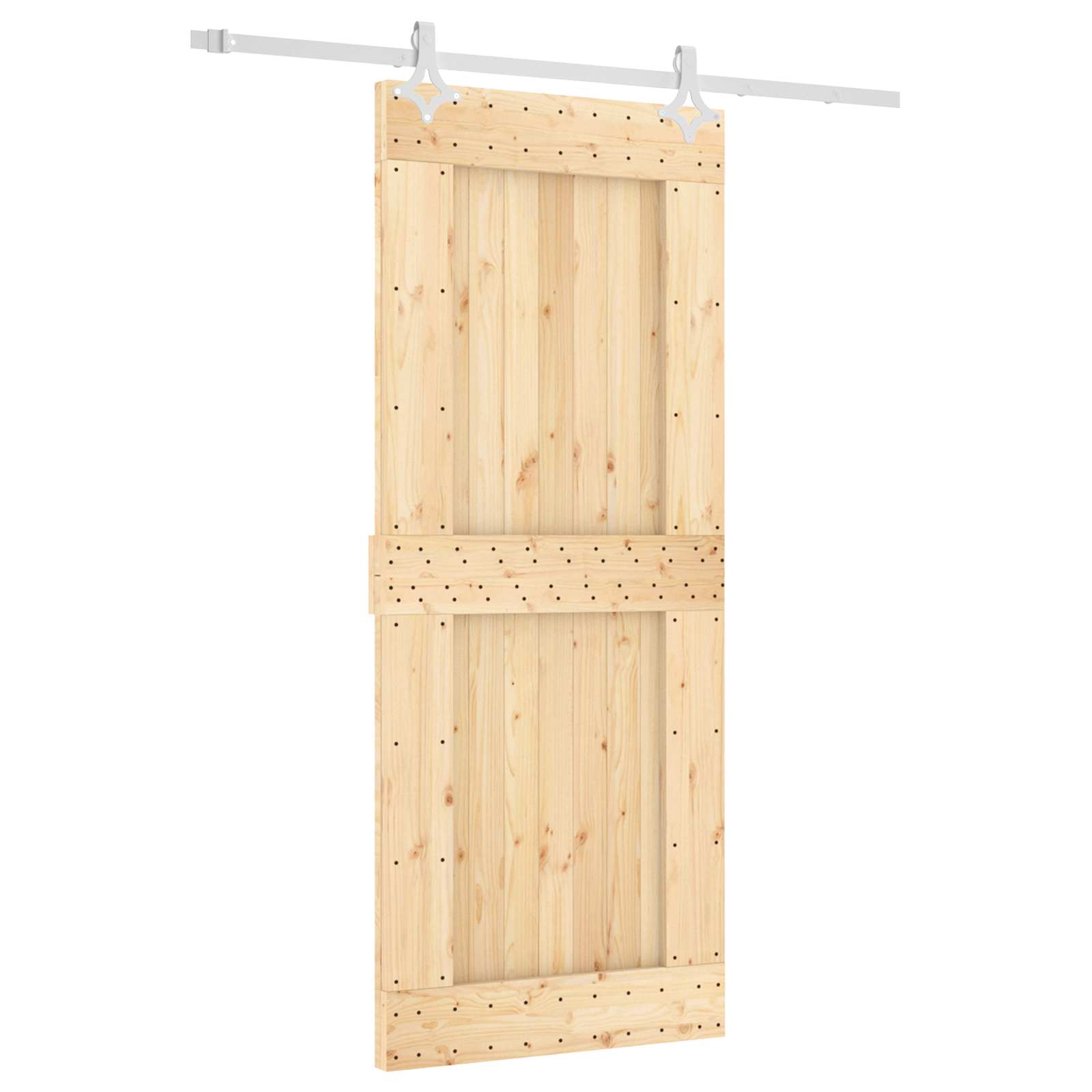 Συρόμενη Πόρτα Φυσικό και Λευκό 85 x 210 cm - Pakobazaar