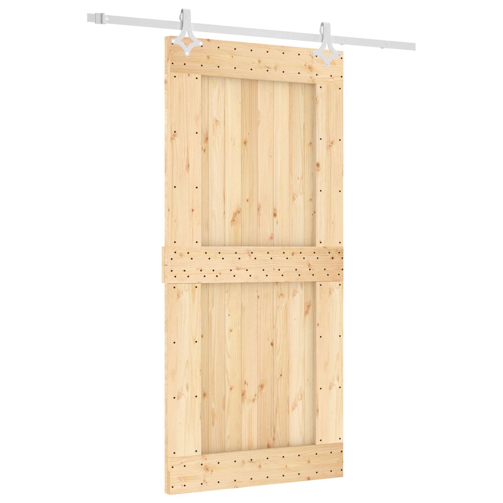 Συρόμενη Πόρτα Φυσικό και Λευκό 95 x 210 cm - Pakobazaar