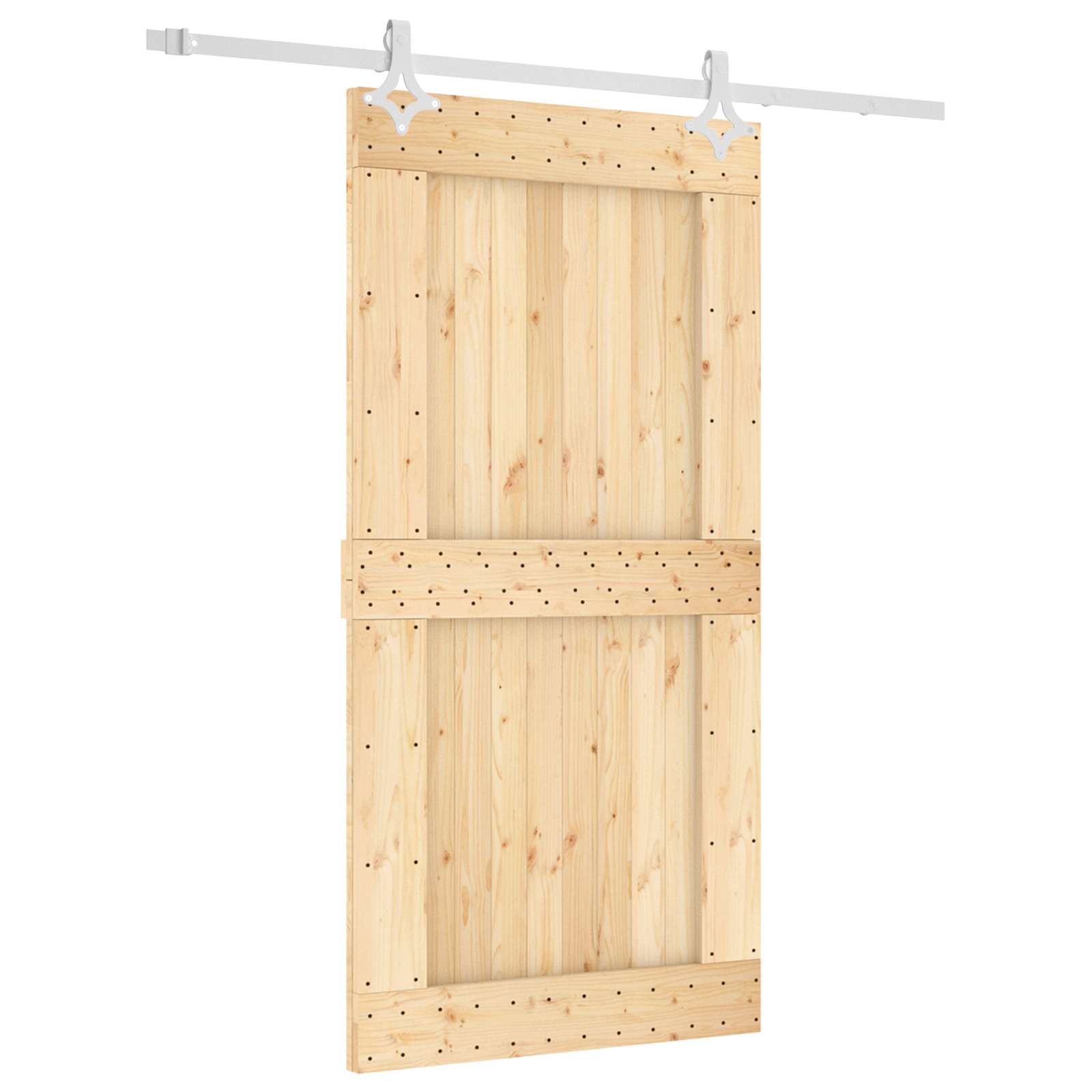 Συρόμενη Πόρτα Φυσικό και Λευκό 100 x 210 cm - Pakobazaar