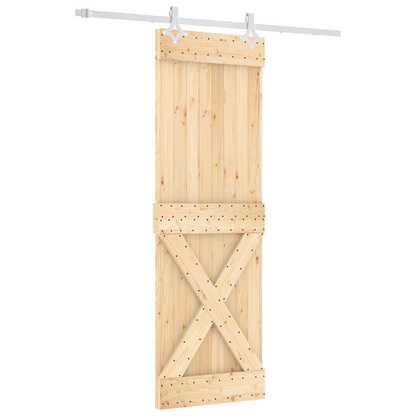 Συρόμενη Πόρτα Φυσικό και Λευκό 70 x 210 cm - Pakobazaar