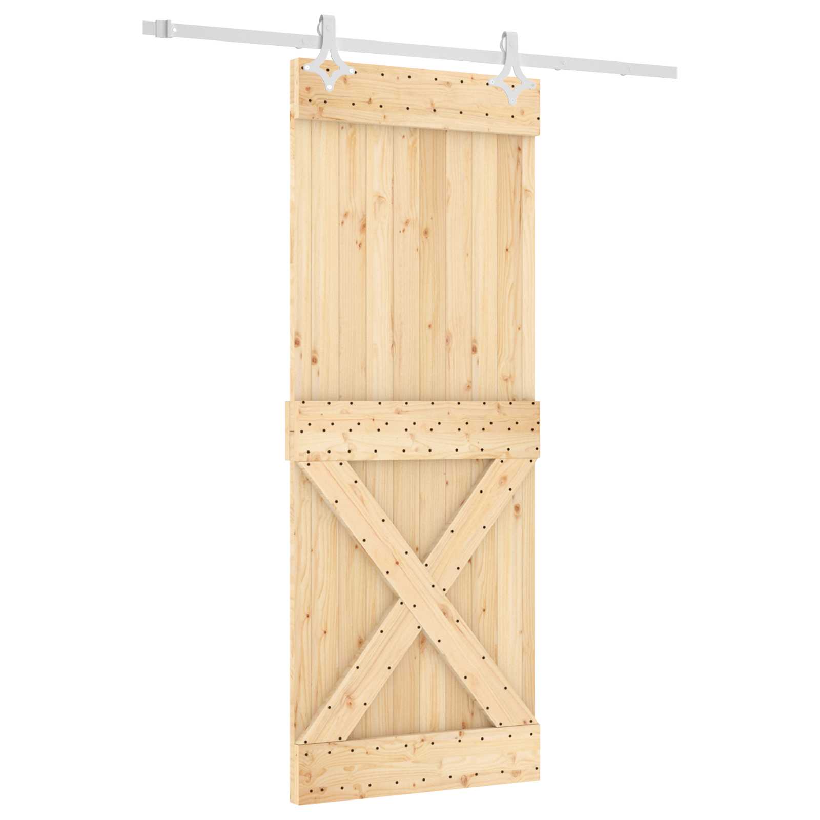 Συρόμενη Πόρτα Φυσικό και Λευκό 80 x 210 cm - Pakobazaar
