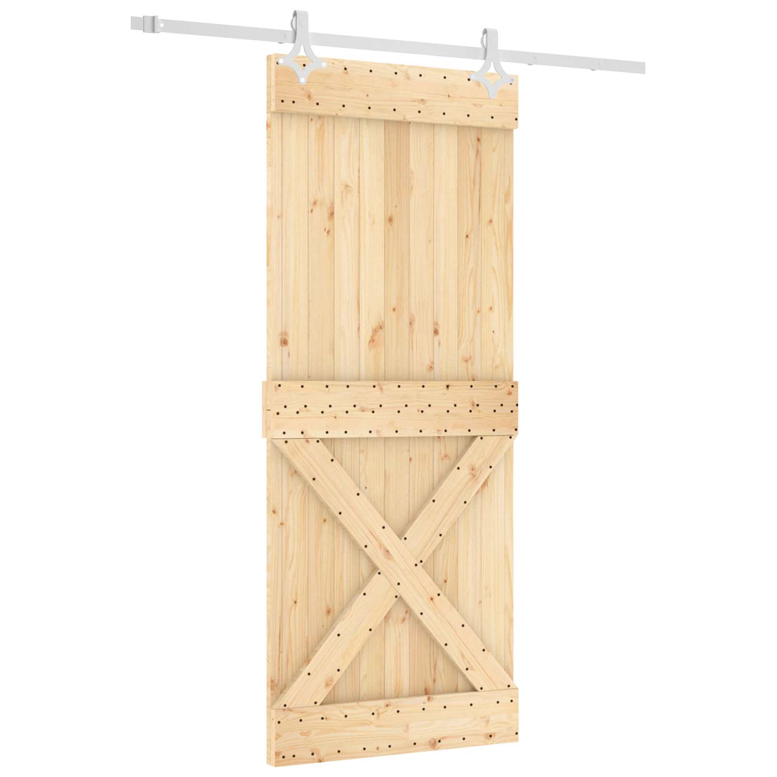 Συρόμενη Πόρτα Φυσικό και Λευκό 85 x 210 cm - Pakobazaar