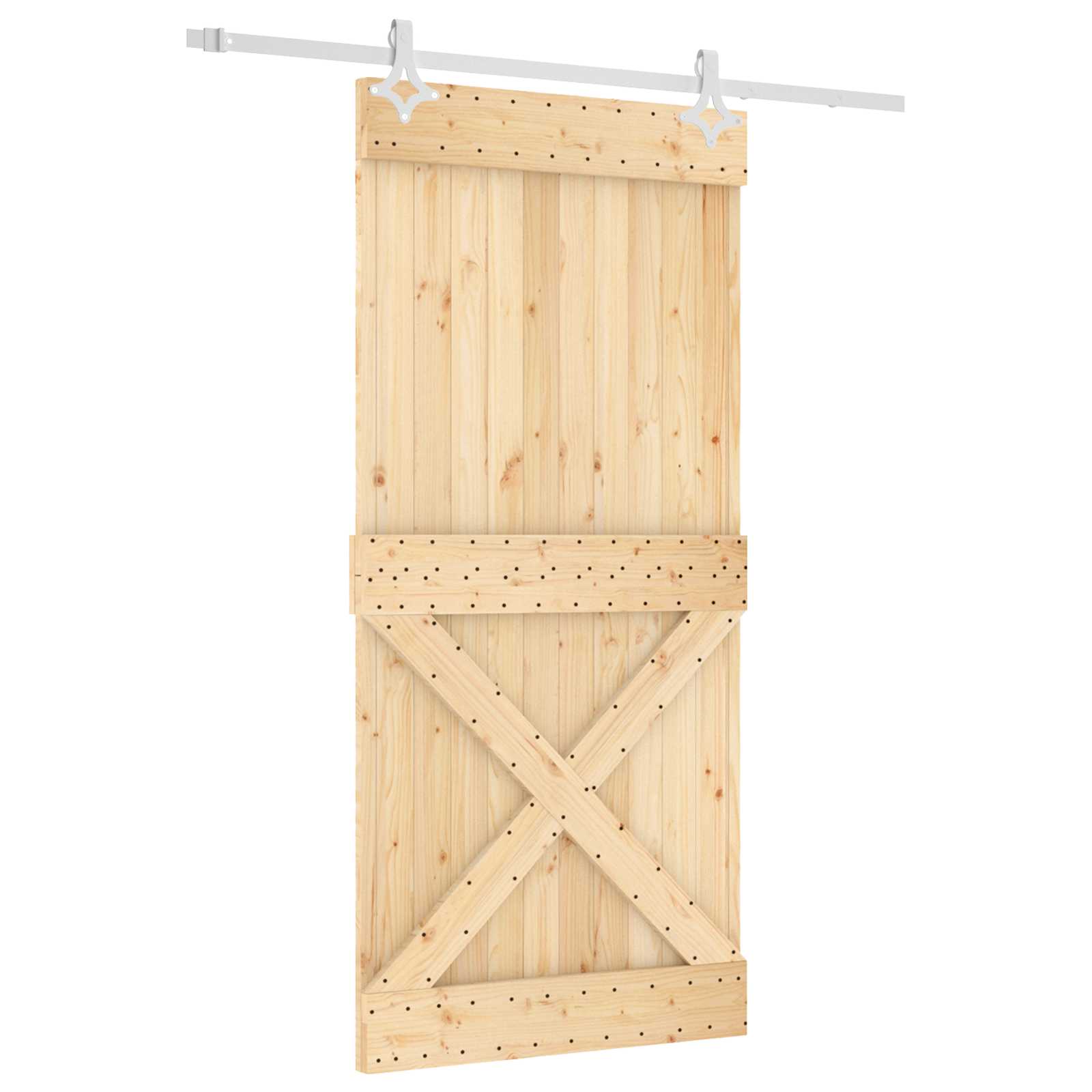 Συρόμενη Πόρτα Φυσικό και Λευκό 95 x 210 cm - Pakobazaar