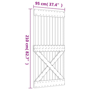 Συρόμενη Πόρτα Φυσικό και Λευκό 95 x 210 cm - Pakobazaar