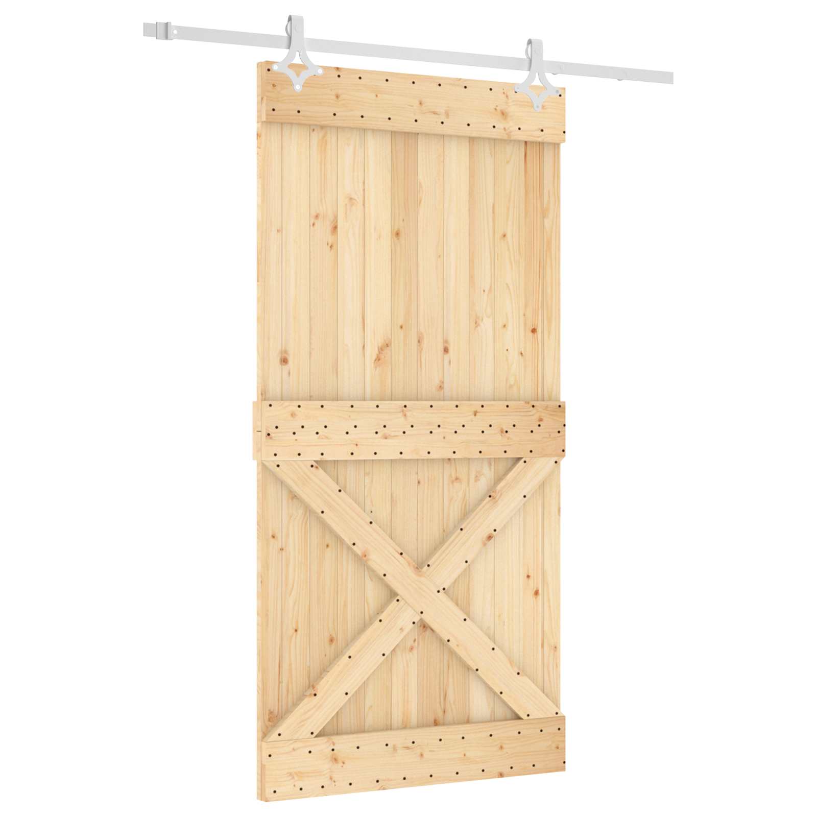 Συρόμενη Πόρτα Φυσικό και Λευκό 100 x 210 cm - Pakobazaar