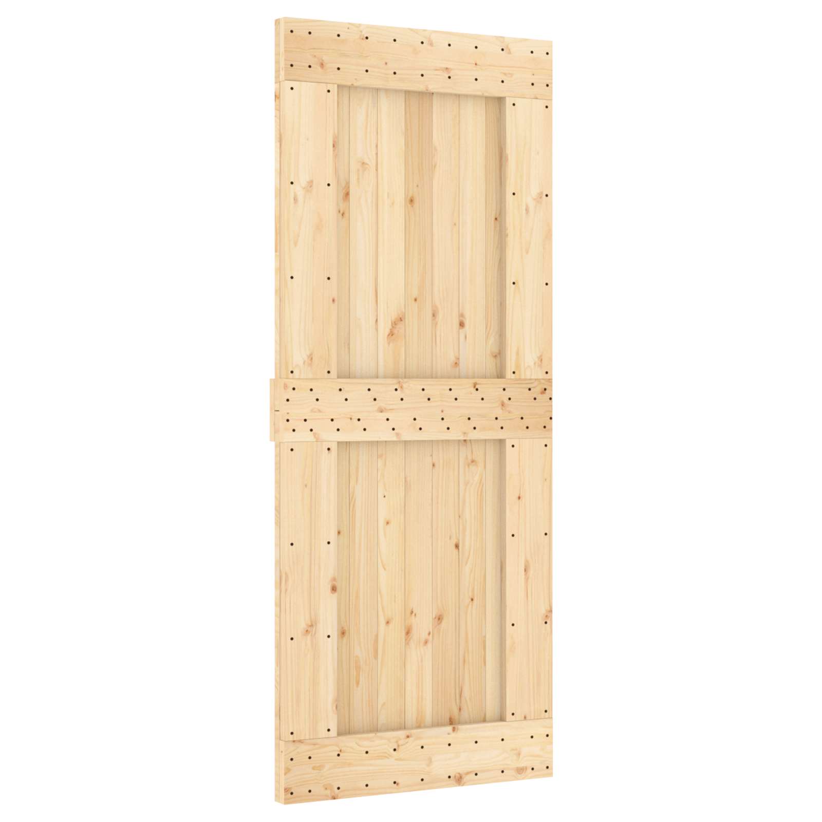 Συρόμενη Πόρτα Φυσικό και Μαύρο 85 x 210 cm - Pakobazaar