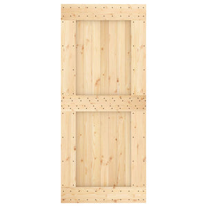 Συρόμενη Πόρτα Φυσικό και Μαύρο 90 x 210 cm
