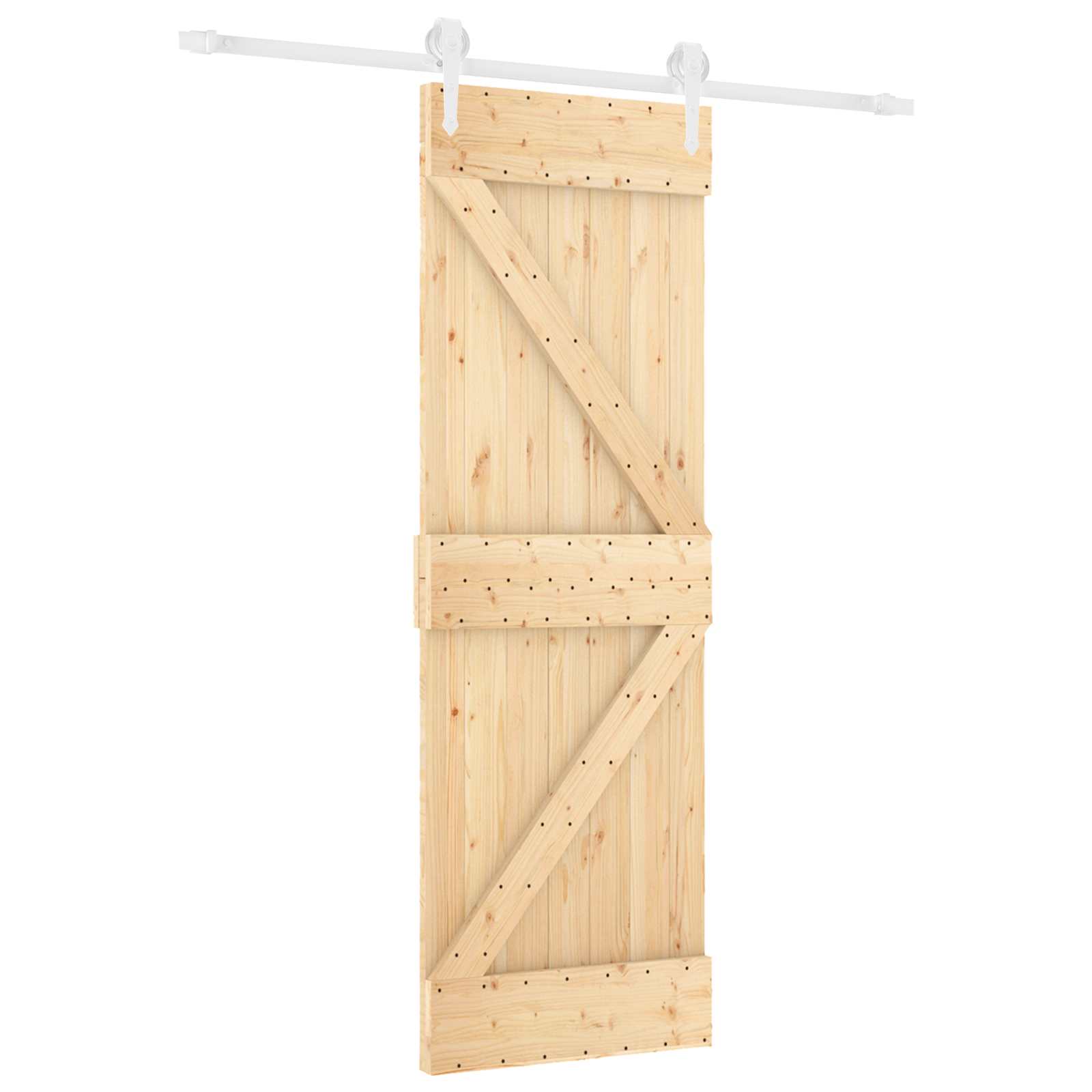 Συρόμενη Πόρτα Φυσικό και Λευκό 70 x 210 cm - Pakobazaar