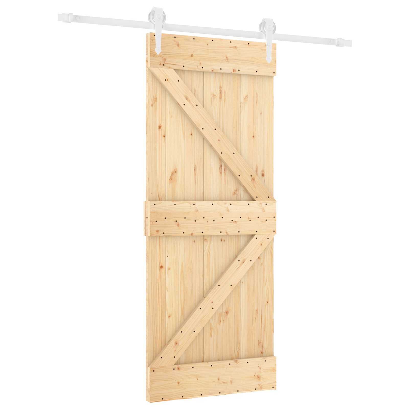 Συρόμενη Πόρτα Φυσικό και Λευκό 85 x 210 cm - Pakobazaar