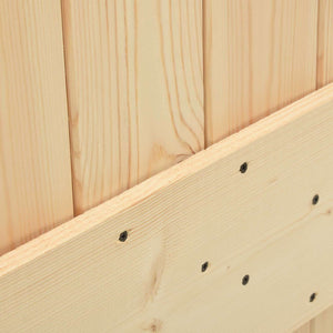 Συρόμενη Πόρτα Φυσικό και Λευκό 80 x 210 cm Μασίφ Ξύλο Πεύκου - Pakobazaar