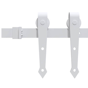 Συρόμενη Πόρτα Φυσικό και Λευκό 90 x 210 cm Μασίφ Ξύλο Πεύκου - Pakobazaar