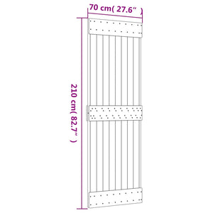 Συρόμενη Πόρτα Φυσικό και Λευκό 70 x 210 cm - Pakobazaar