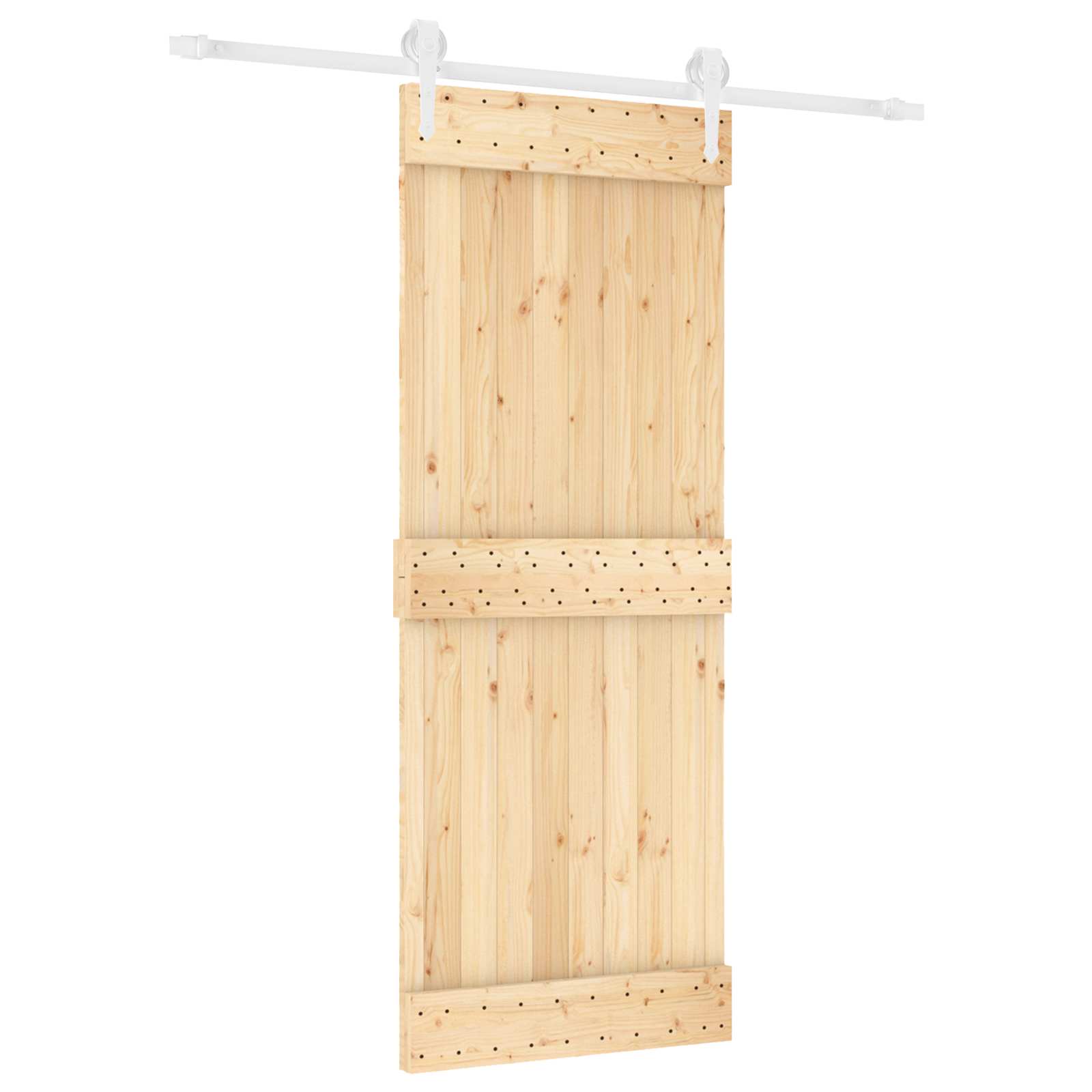 Συρόμενη Πόρτα Φυσικό και Λευκό 80 x 210 cm - Pakobazaar