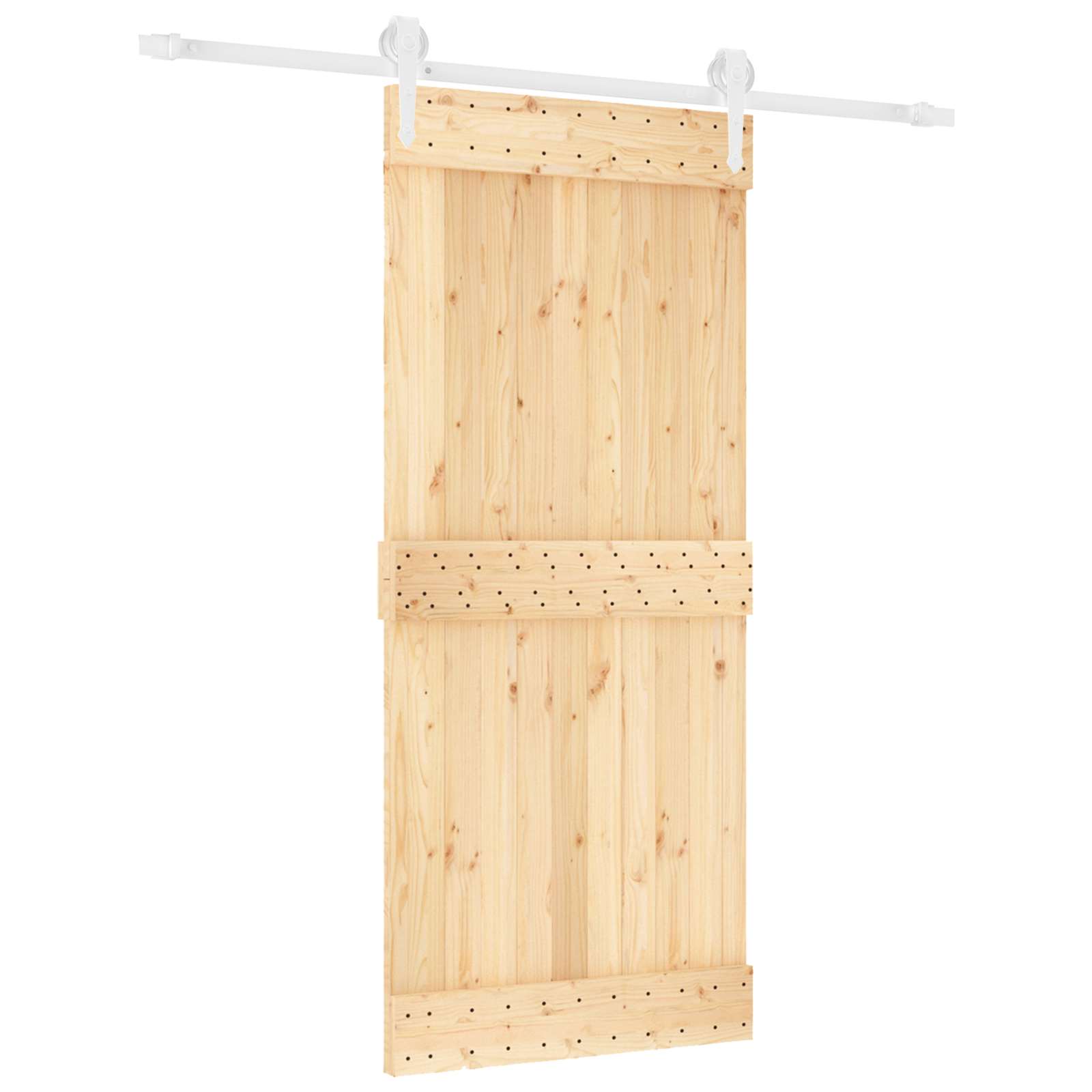 Συρόμενη Πόρτα Φυσικό και Λευκό 90 x 210 cm