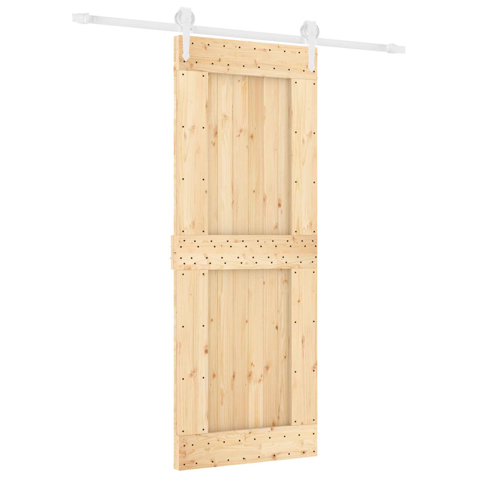 Συρόμενη Πόρτα Φυσικό και Λευκό 80 x 210 cm