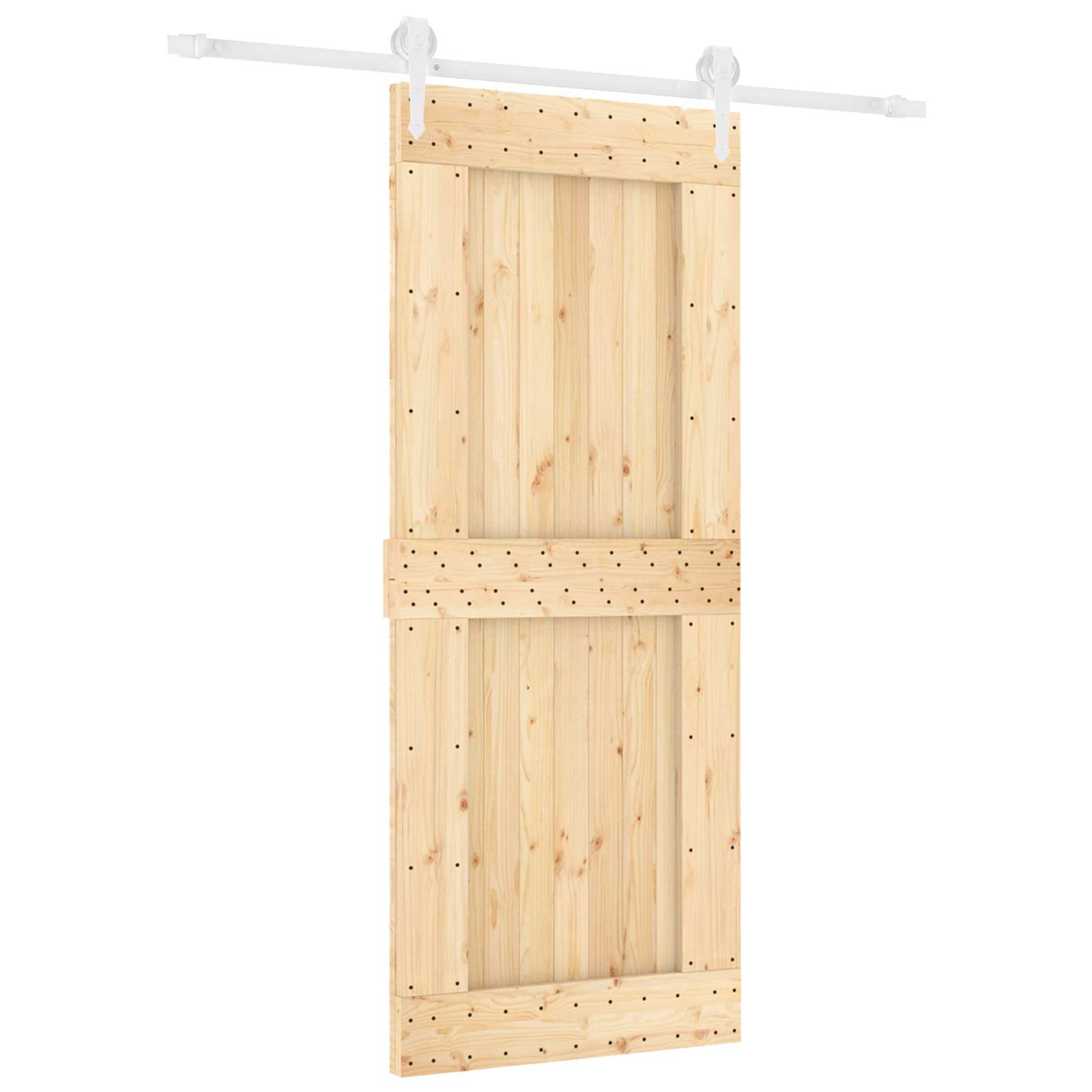 Συρόμενη Πόρτα Φυσικό και Λευκό 85 x 210 cm - Pakobazaar