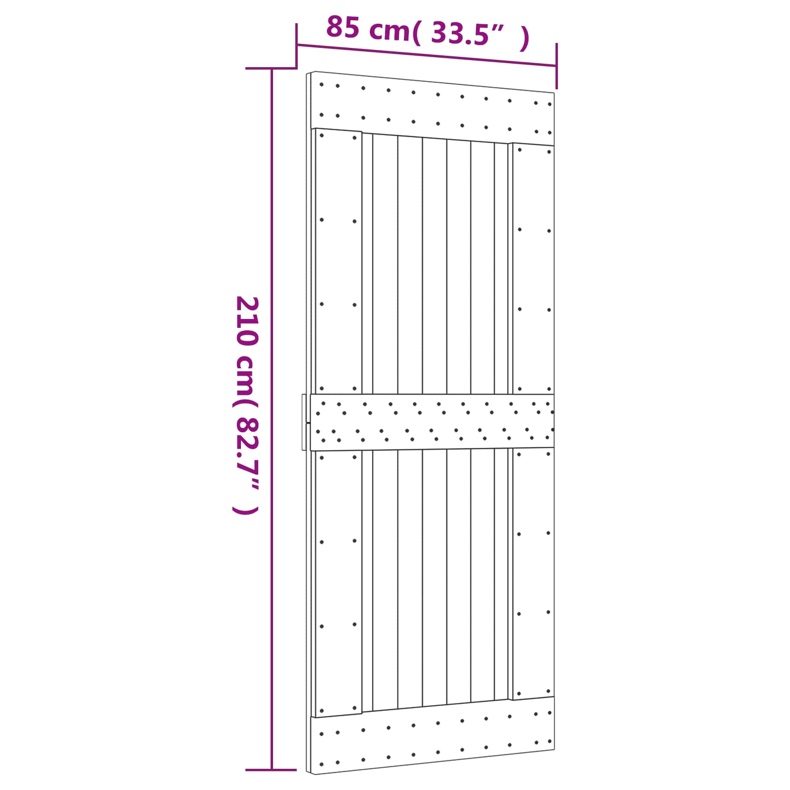 Συρόμενη Πόρτα Φυσικό και Λευκό 85 x 210 cm - Pakobazaar