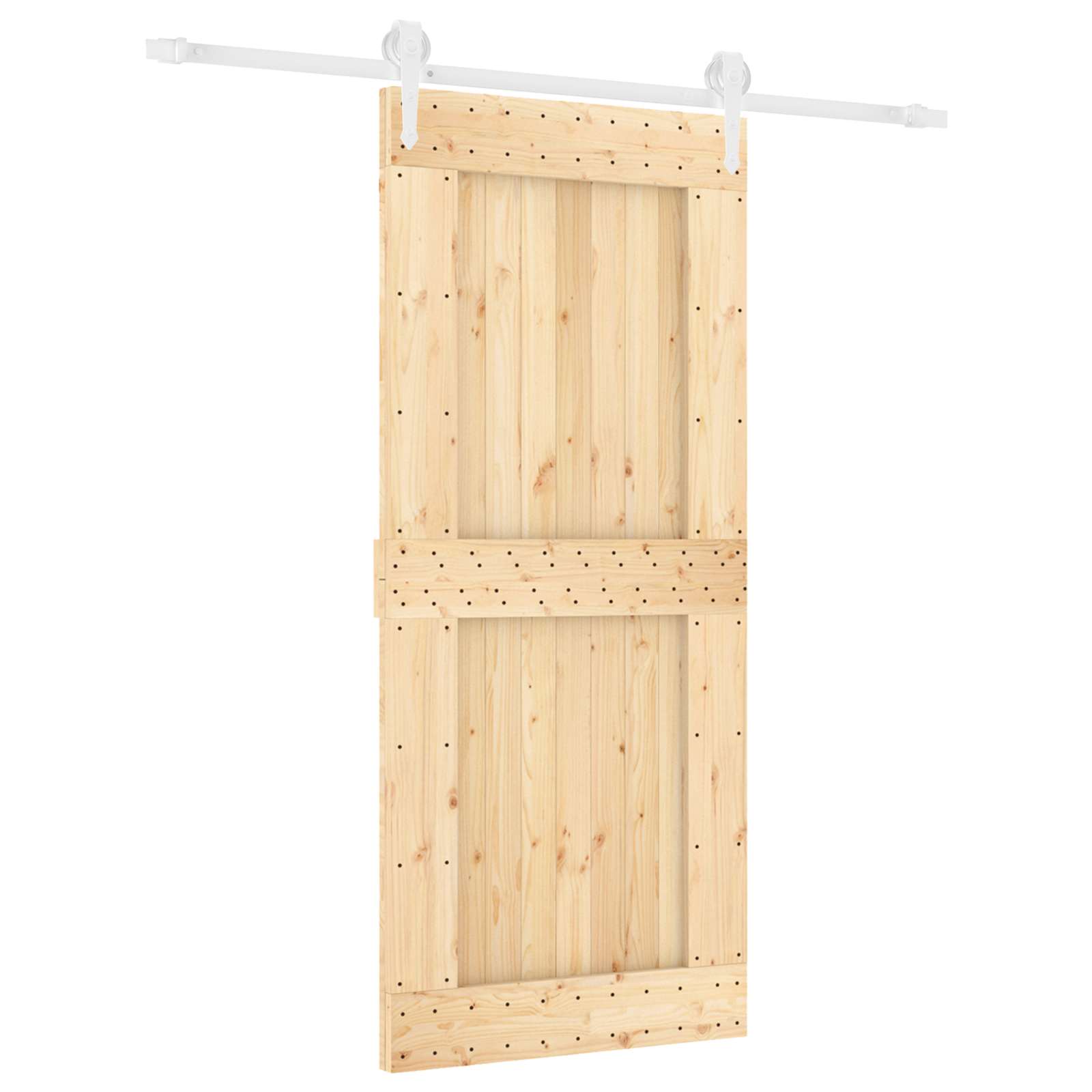 Συρόμενη Πόρτα Φυσικό και Λευκό 90 x 210 cm