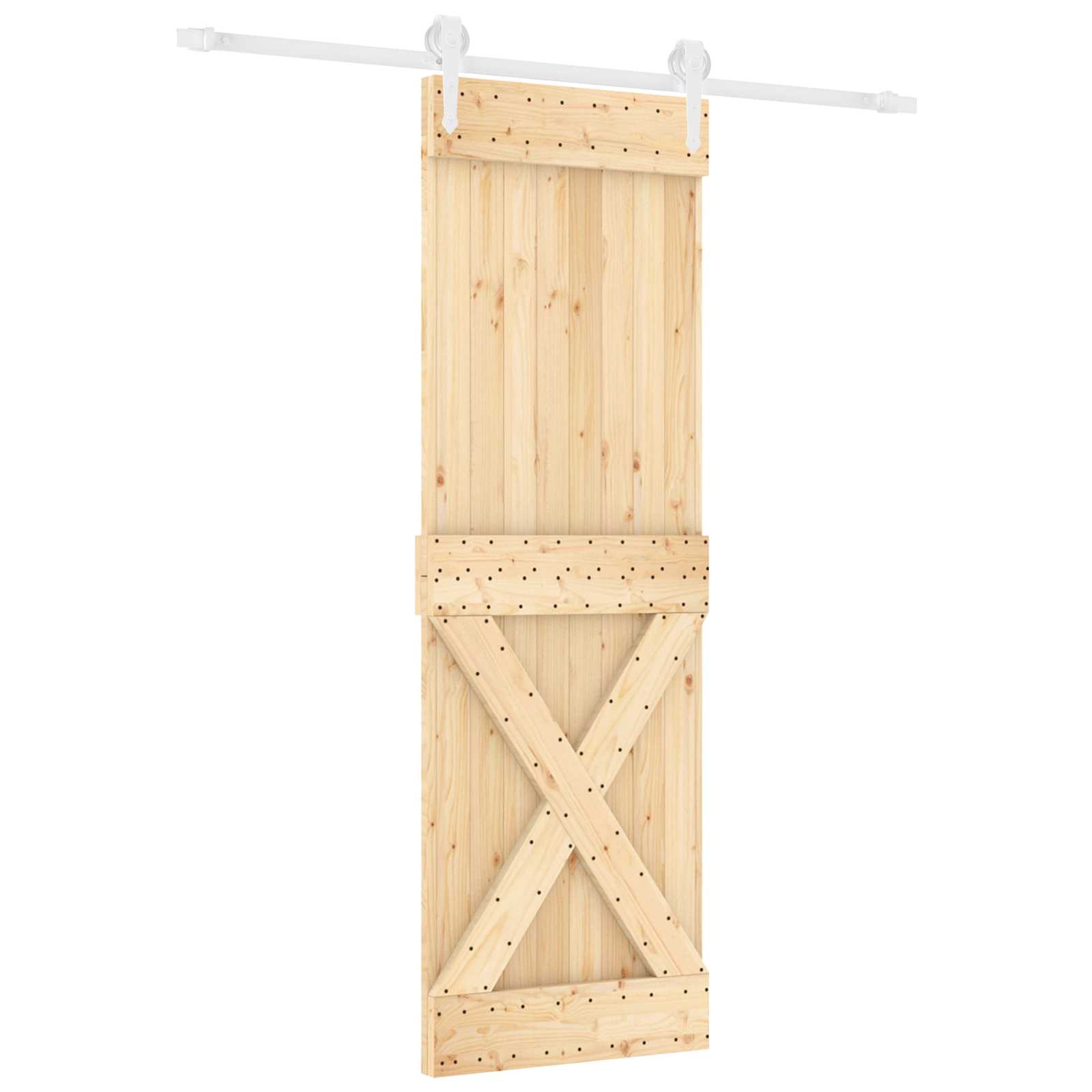 Συρόμενη Πόρτα Φυσικό και Λευκό 70 x 210 cm - Pakobazaar