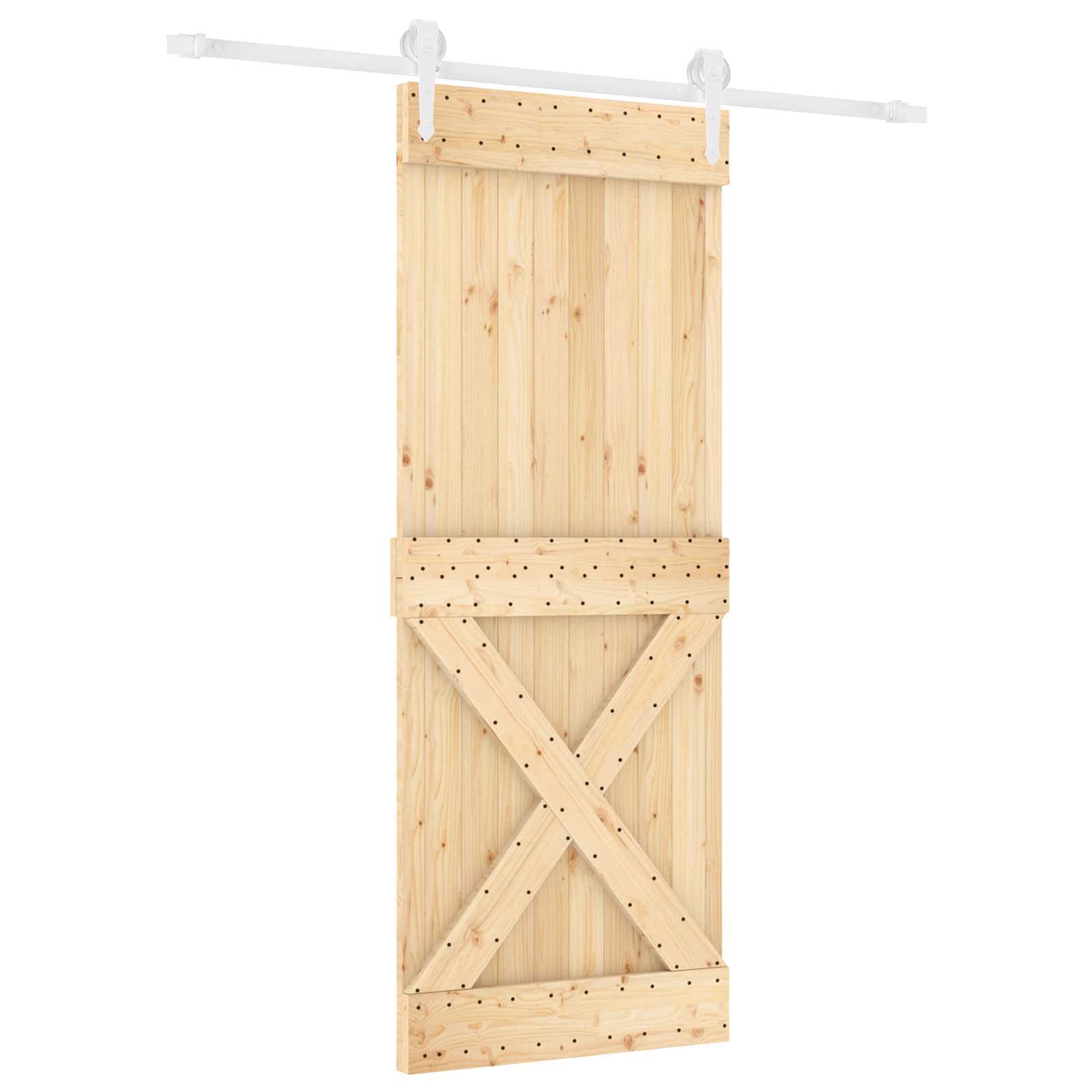 Συρόμενη Πόρτα Φυσικό και Λευκό 80 x 210 cm - Pakobazaar
