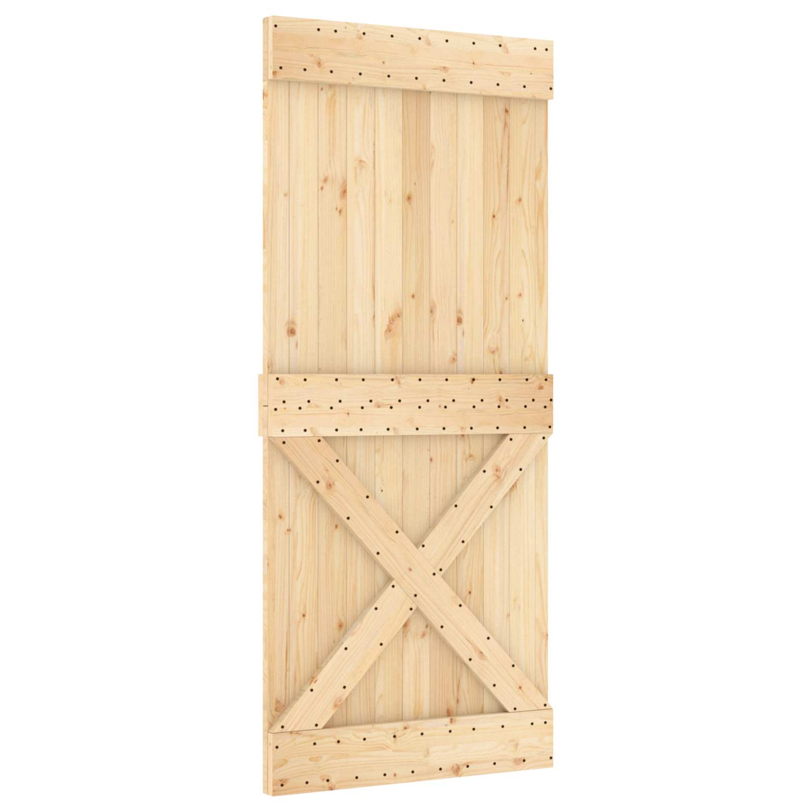 Συρόμενη Πόρτα Φυσικό και Λευκό 90 x 210 cm - Pakobazaar