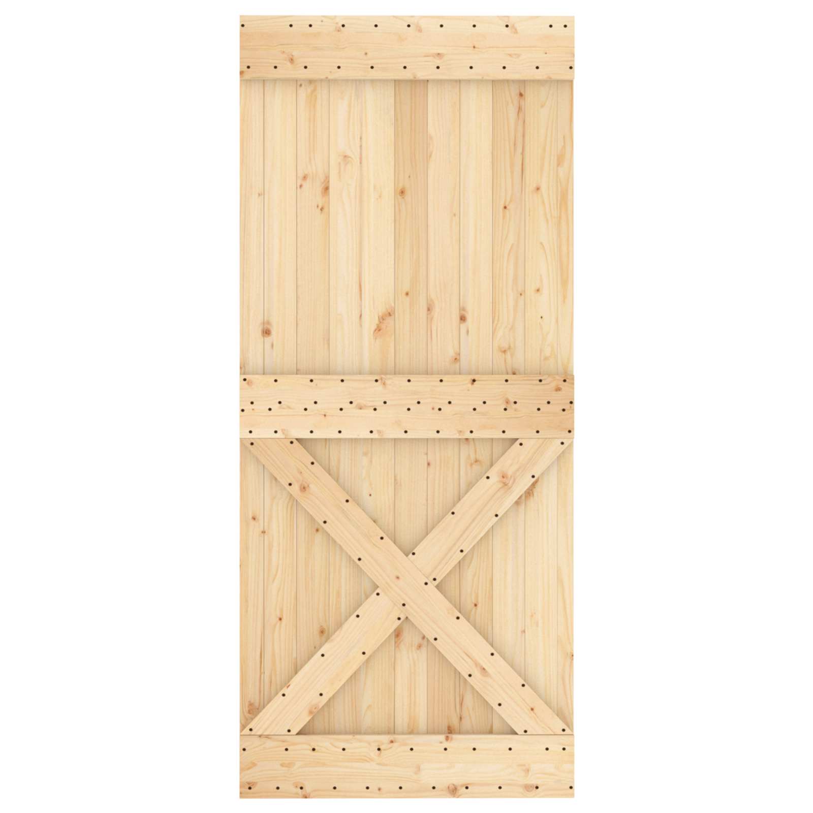 Συρόμενη Πόρτα Φυσικό και Λευκό 90 x 210 cm - Pakobazaar