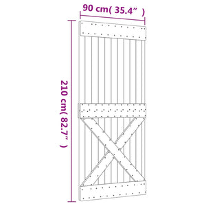 Συρόμενη Πόρτα Φυσικό και Λευκό 90 x 210 cm - Pakobazaar
